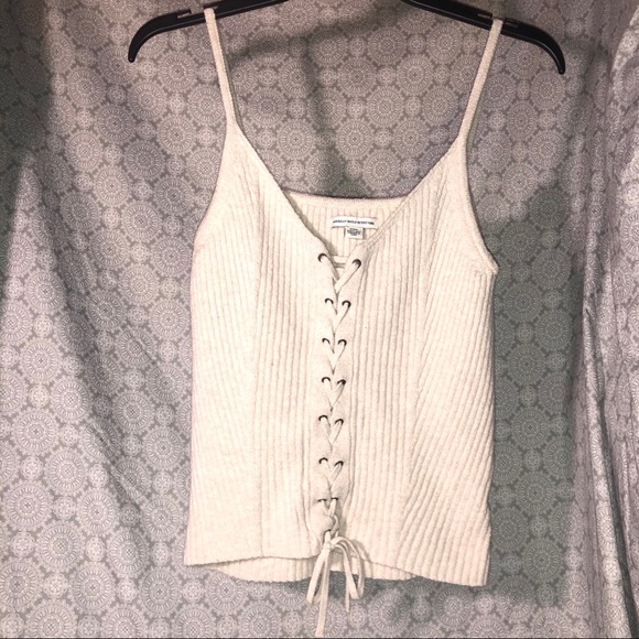 American Eagle Outfitters Tops - American Eagle Cream Knit Tank Top